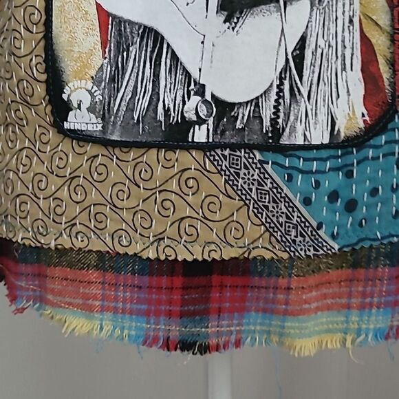 Handmade Vintage Upcycled Kantha & Flannel Shacket - JIMI HENDRIX - Picture 7 of 12